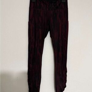 Lululemon Athletica Black and Red Patterned Leggings